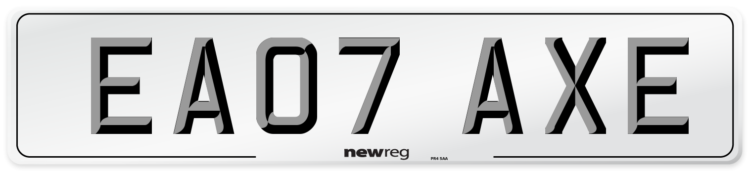 EA07 AXE Number Plate from New Reg